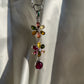 Multicolor Tourmaline Flowers Pendant Necklace