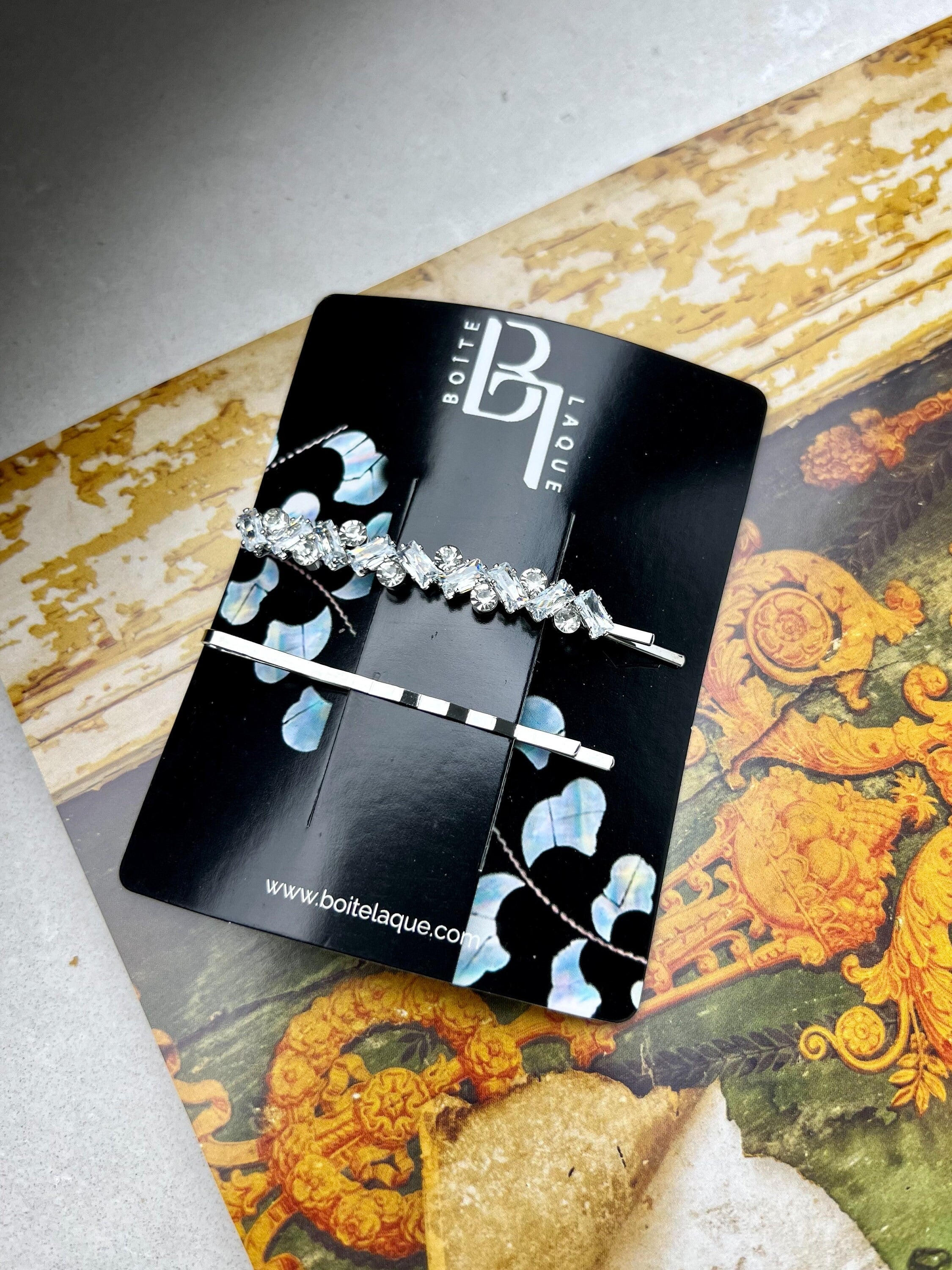 Elegant Baguette Cut Crystals Bobby Pin