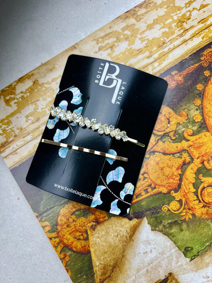 Elegant Baguette Cut Crystals Bobby Pin