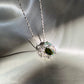 Natural 7.5Ct Green Tourmaline with Tsavorite and Diamond Dolphins Pendant Brooch in 18K White Gold