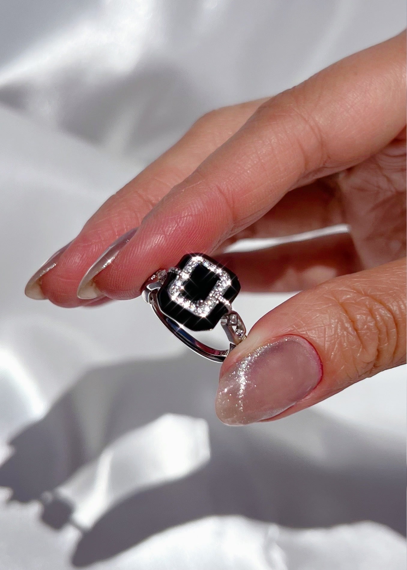 Art Deco Black Spinel Ring