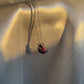 Ladybird Ladybug 18k White Gold Ruby Sapphire Pendant Necklace