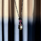 Peacock Tahitian Black Pearl & Ruby Pendant Necklace