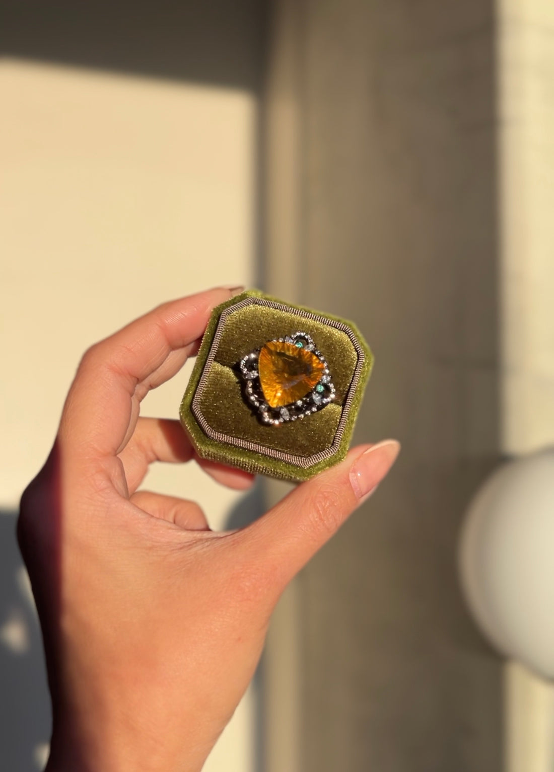 The Golden Moon Night Cocktail Ring