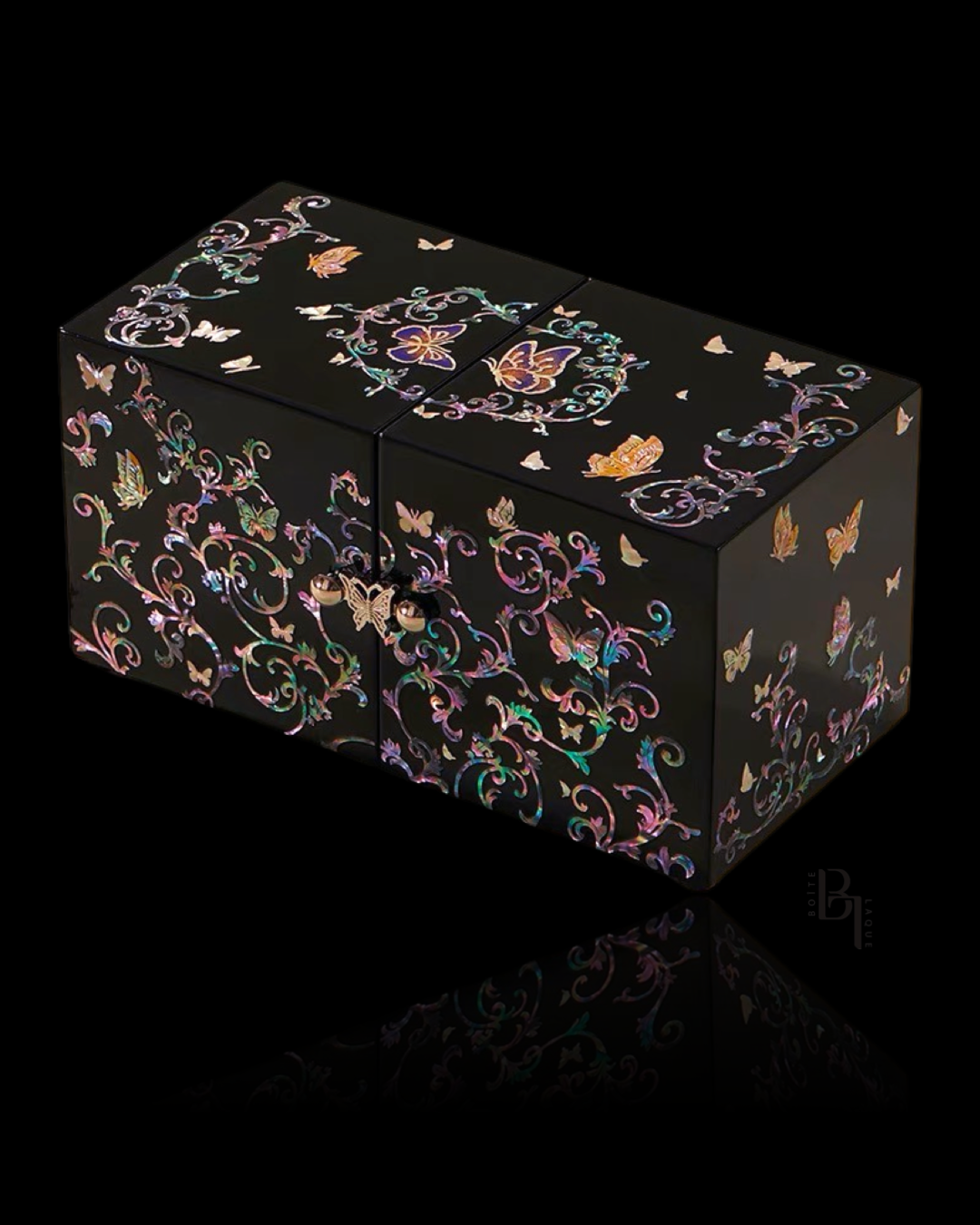 Rectangle Shape New Zealand Mother of Pearl Lacquer Jewelry box