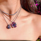 Ladybird Ladybug 18k White Gold Ruby Sapphire Pendant Necklace