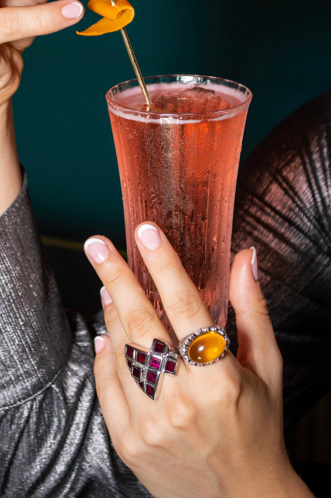 Raspberry Garnet Cocktail Ring