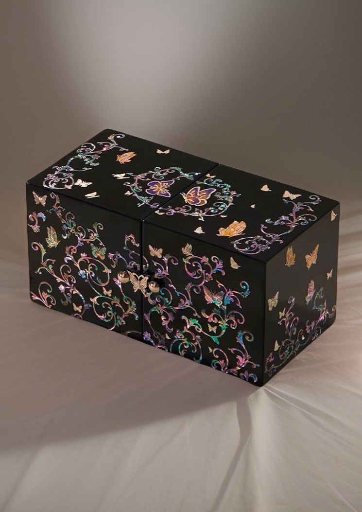 Rectangle Shape New Zealand Mother of Pearl Lacquer Jewelry box