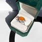 Sunset Garibaldi Fire Opal with Sapphire Cocktail Ring