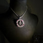 Natural Morganite and Rhodolite Garnet Pendant Necklace with Sapphires
