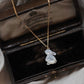 Mother of Pearl Bunny Pendant Necklace