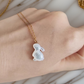 Mother of Pearl Bunny Pendant Necklace