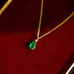 Little Jardin Natural Emerald Drop 18k Gold Pendant Necklace
