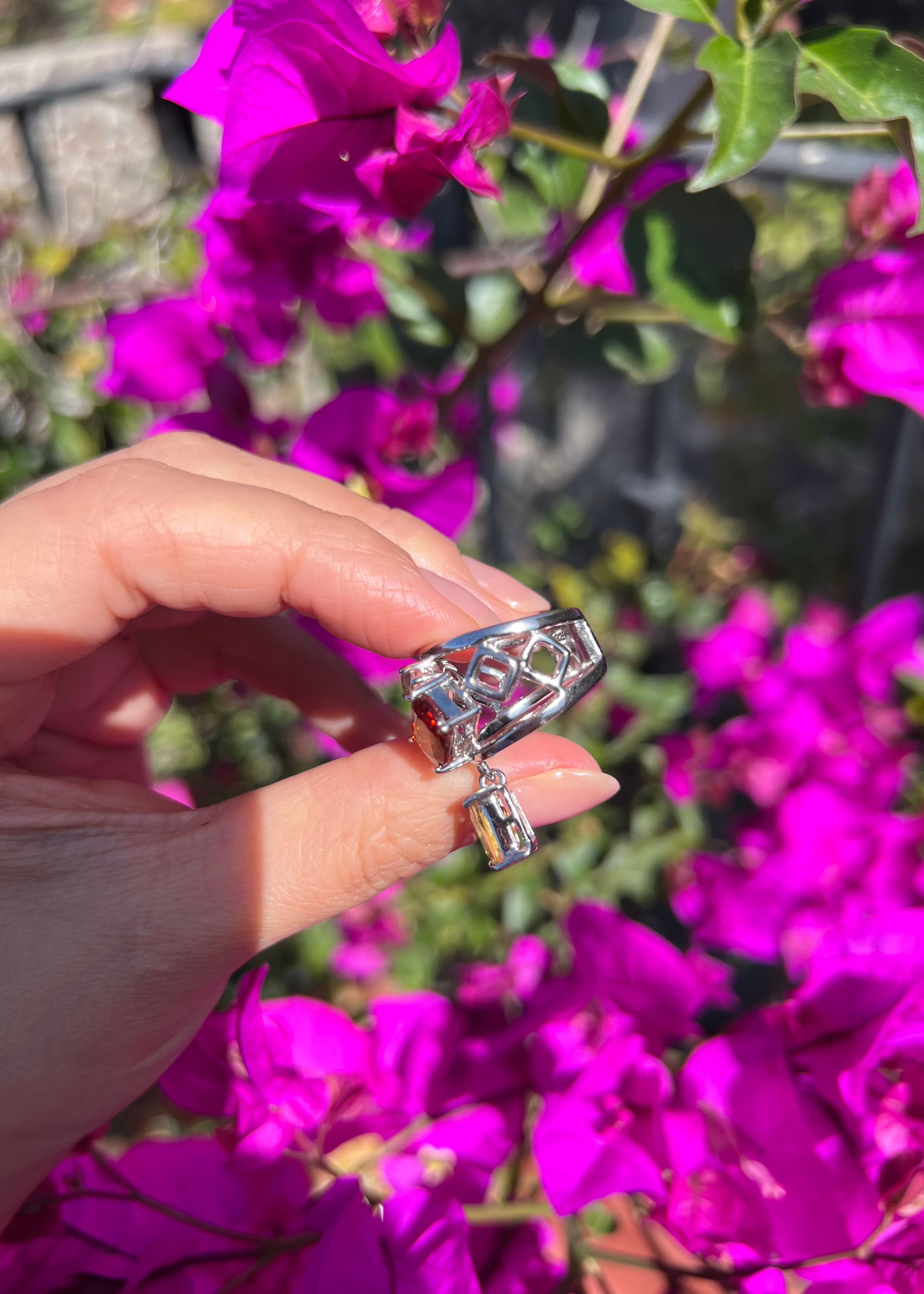 Mandarin Garnet Ring with Golden Beryl & Color Change Garnet