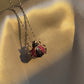 Ladybird Ladybug 18k White Gold Ruby Sapphire Pendant Necklace