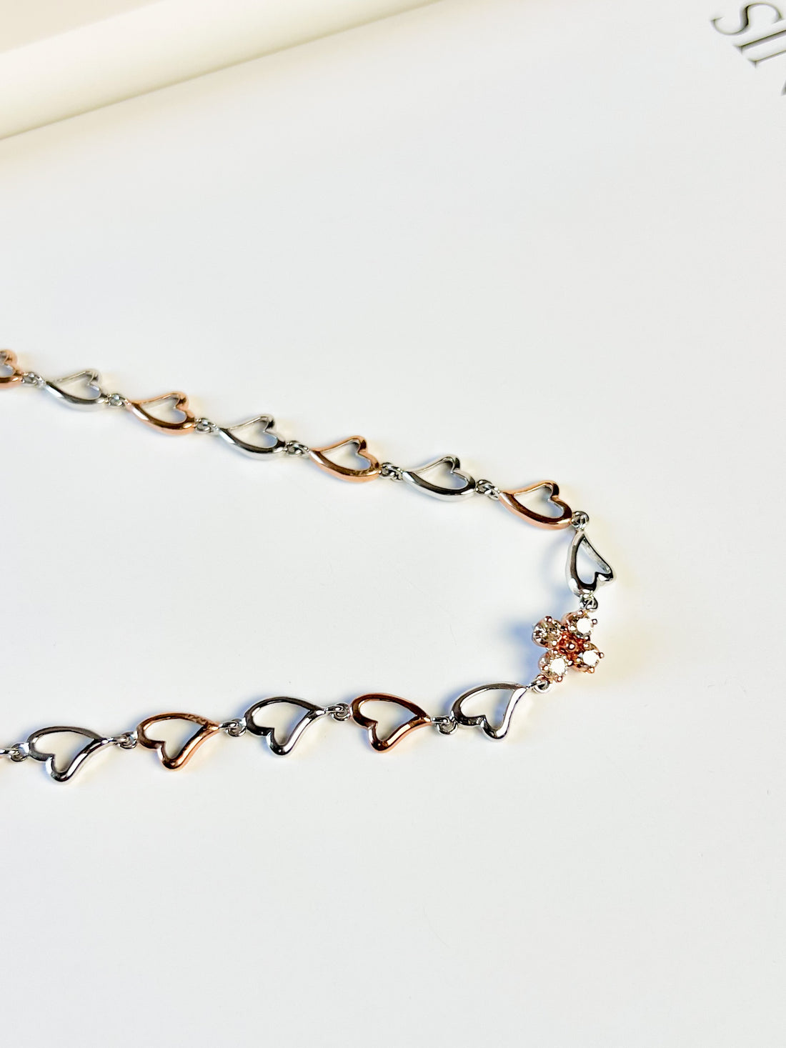 Rose Hearts Champagne Diamonds Necklace