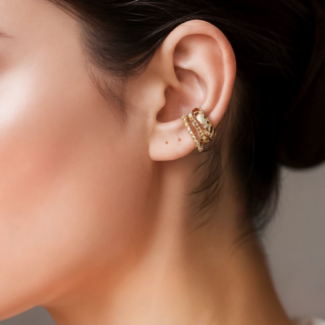 18K Solid Gold Ear Cuff