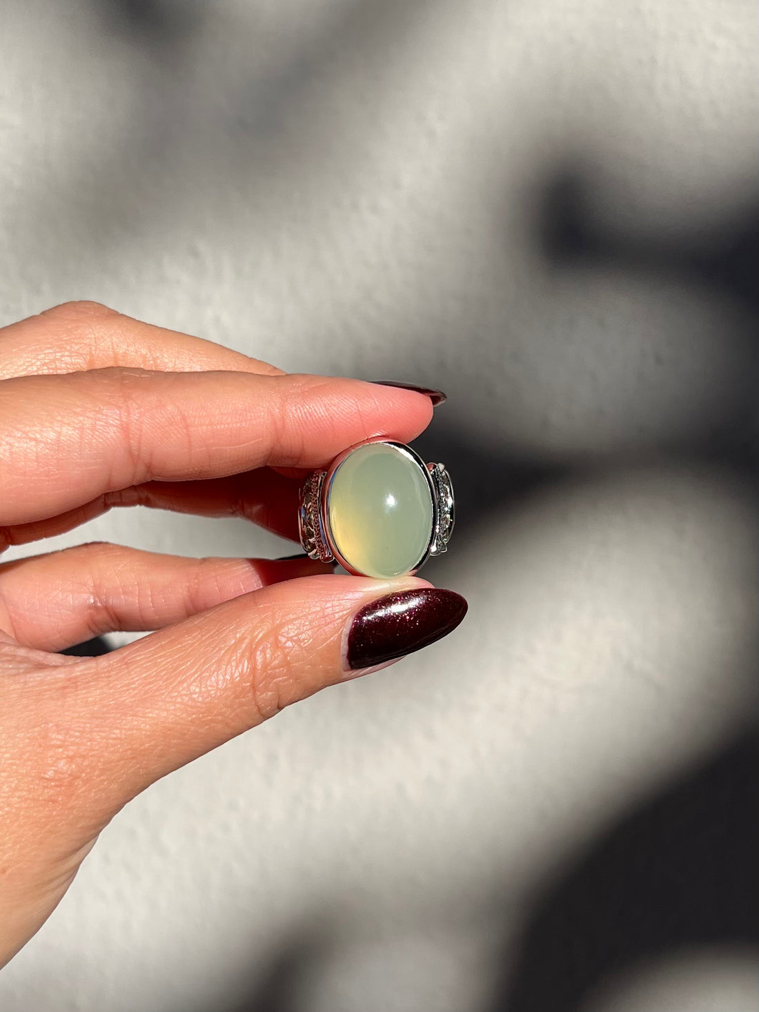 The Grape Escape 12 Carat Prehnite Cocktail Ring