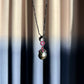 Peacock Tahitian Black Pearl & Ruby Pendant Necklace