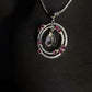 Natural Morganite and Rhodolite Garnet Pendant Necklace with Sapphires