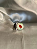 Round Fei Cui & Red Bird Jadeite Jade Ring