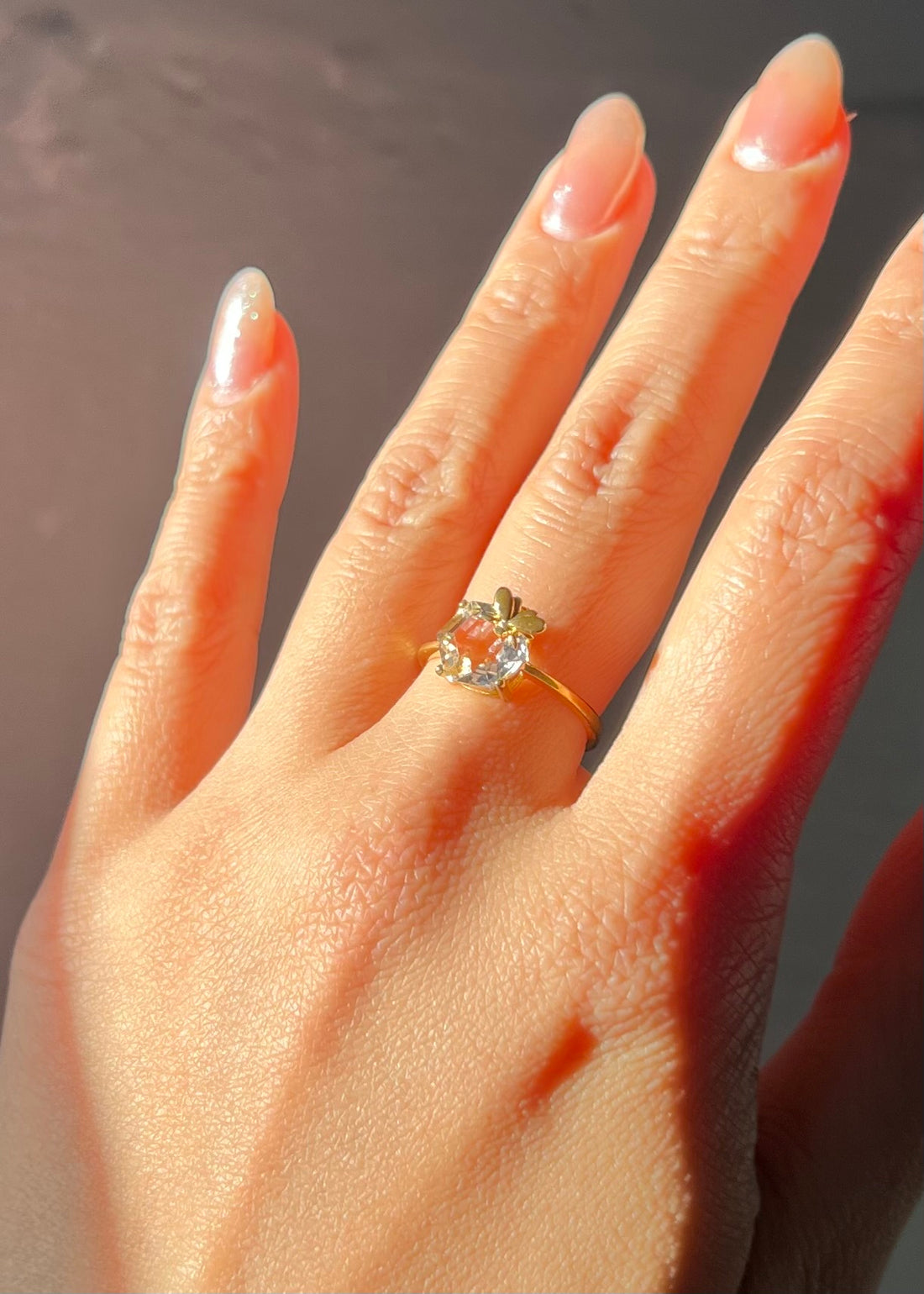 Honeybee Hexagon Quartz Ring