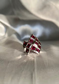 Raspberry Garnet Cocktail Ring