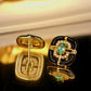 Emerald 18k Gold Stud Earrings for Women | Art Deco Earrings