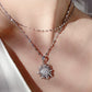 Diamond Sunflower 18k White Gold Pendant Necklace