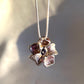 18k White Gold Ruby Sapphire & Diamond Flower Pendant Necklace