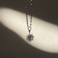 Diamond Sunflower 18k White Gold Pendant Necklace
