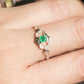 Adjustable Natural Emerald Chain Ring