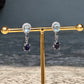 Natural Iolite & Aquamarine Drop Earrings in 14k White Gold