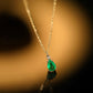 Little Jardin Natural Emerald Drop 18k Gold Pendant Necklace