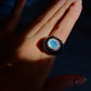 Piatra Dura Deco Blue Sheen Moonstone & Ruby Ring