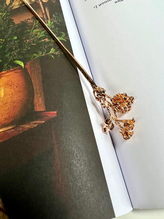 Gold Flower Garden Hair Stick Pin