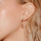 Tiny Star Pearl Gold Half Hoop Earrings