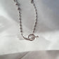 Retrograde Silver Jeweled Beads Necklace