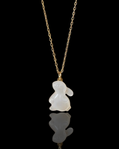 Mother of Pearl Bunny Pendant Necklace