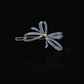 Blue Crystal Ribbon 14k White Gold Hair Pin with Set of Signature Silver Bobby Pins