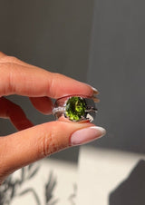 Burmese Vivid Peridot Cocktail Ring