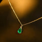 Little Jardin Natural Emerald Drop 18k Gold Pendant Necklace
