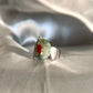 Round Fei Cui & Red Bird Jadeite Jade Ring