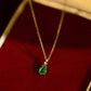 Little Jardin Natural Emerald Drop 18k Gold Pendant Necklace