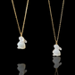 Mother of Pearl Bunny Pendant Necklace