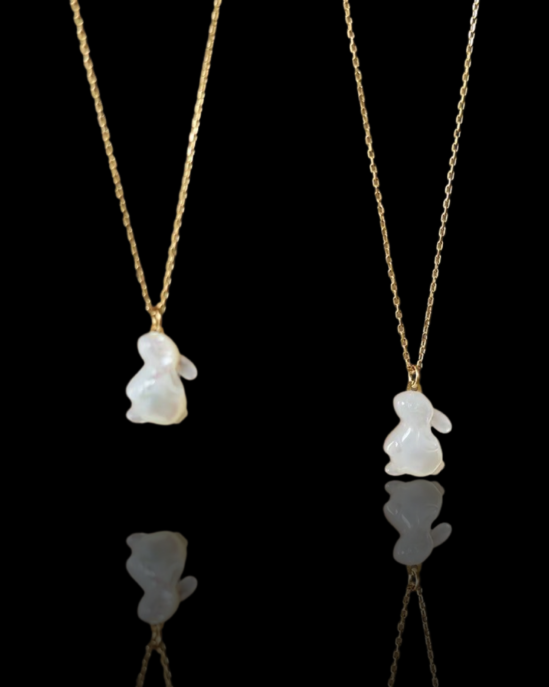 Mother of Pearl Bunny Pendant Necklace