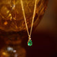 Little Jardin Natural Emerald Drop 18k Gold Pendant Necklace