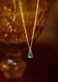 Little Jardin Natural Emerald Drop 18k Gold Pendant Necklace