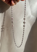 Retrograde Silver Jeweled Beads Necklace