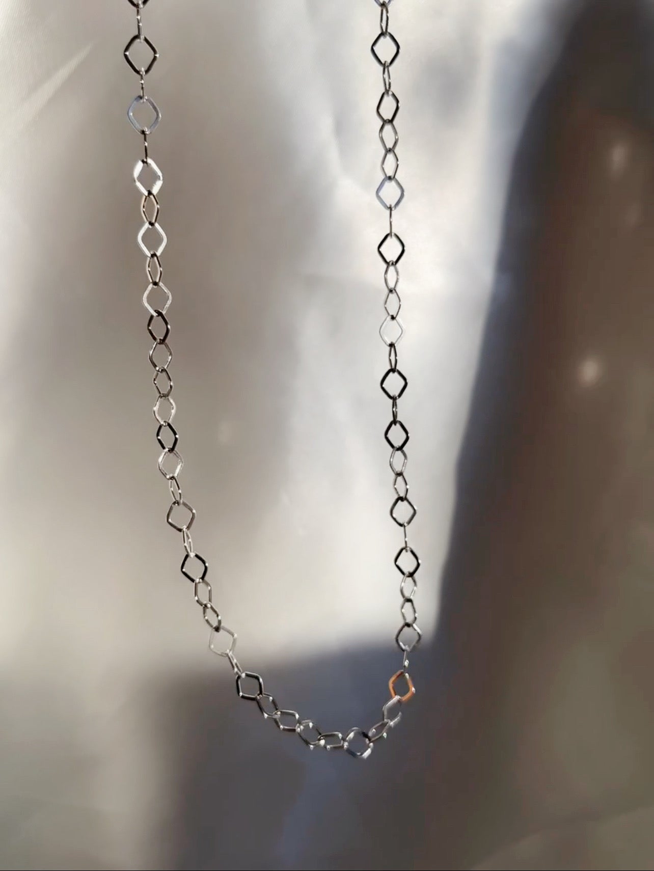 Solid 14k White Gold Delicate Chain Necklace